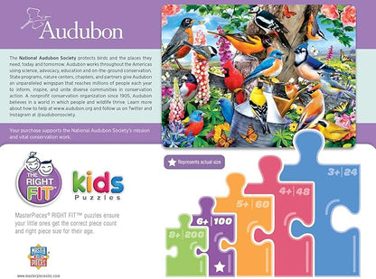 MasterPieces 100 Piece Jigsaw Puzzle for Kids - Audubon Spring Gathering-14"x19"