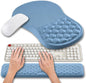 Hokafenle 2 in 1 Ergonomic Mouse Pad Wrist Support & Wrist Rest for Computer Keyboard Set, with Relieve Carpal Tunnel Pain Massage Bulge and Full Memory Gel Design (2In1 Set, Sand Color)