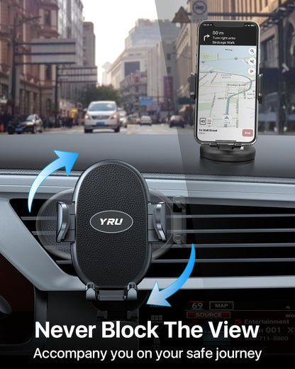 YRU [2026 Upgraded Military-Grade Metal Hook Phone Holders for Your Car