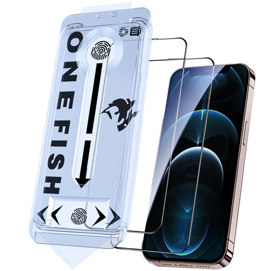 OneFish Tempered Glass Screen Protector for iphone 11 Pro Max/Xs Max, 9H Hardness Glass Scratch Resistant,HD Clarity Tempered Glass Film with Installation Frame,Easy Installation,2Pack.