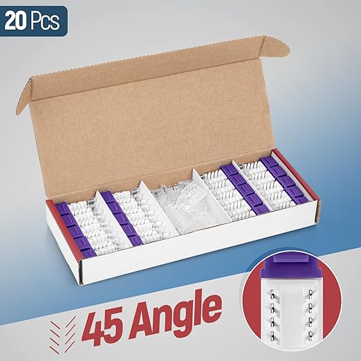 Everest 45° Angled RJ45 Cat6 Keystone Jacks 20-Pack in Purple - Slim Profile Female RJ45 Connectors - Cat 6 Keystone Jack - Compatible with 45° Angled Speed Termination Tool - 45Term (B0BL3GS7ZY)