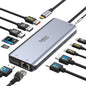 Selore Laptop Docking Station Dual Monitor, USB C Hub,USB C Docking Station with Dual HDMI,DP,10G USB A/C,100W PD,5 USB A/C Ports,Triple Display Laptop Docking Station for Dell,Hp,Lenovo,MacBook.etc