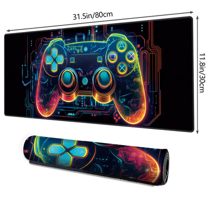 Galdas Gaming Mouse Pad XXL XL Large Long Extended Big Mousepad Non-Slip Rubber Keyboard Mouse Pad with Stitched Edges for Laptop Home Office (31.5x11.8x0.08 Inch) … (Handle)