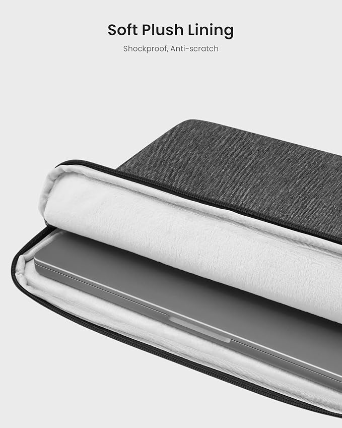 tomtoc Slim Laptop Sleeve Case for 13-inch New MacBook Air M4/A3420 M3/A3113 M2/A2681, M1/A2337 2025-2018, MacBook Pro M2/M1, Water-Resistant Protective Carrying Case with Accessories Pocket