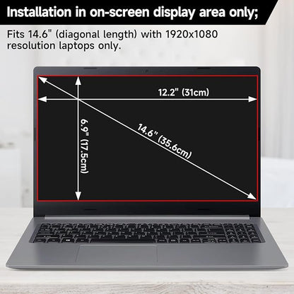 14 Inch 16:9 Laptop Privacy Screen Filter, Anti Blue Light Glare & Anti Scratch Computer Privacy Shield for 14" with 1920x1080 Aspect Ratio Laptop