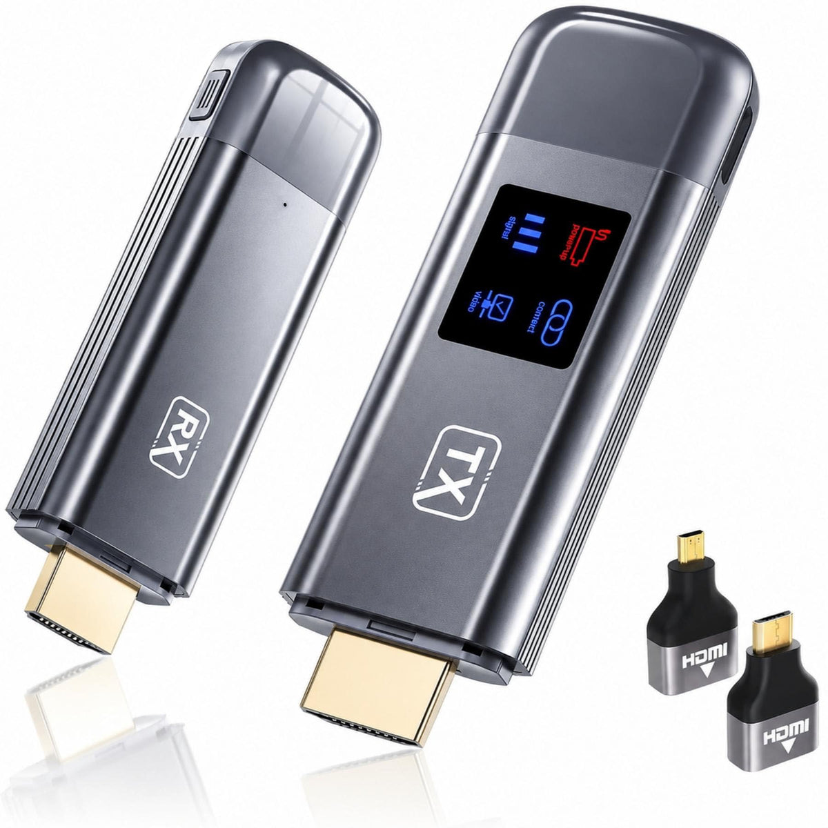 Wireless HDMI Transmitter and Receiver, 120M/400FT, 5.8G+2.4G Dual-Band