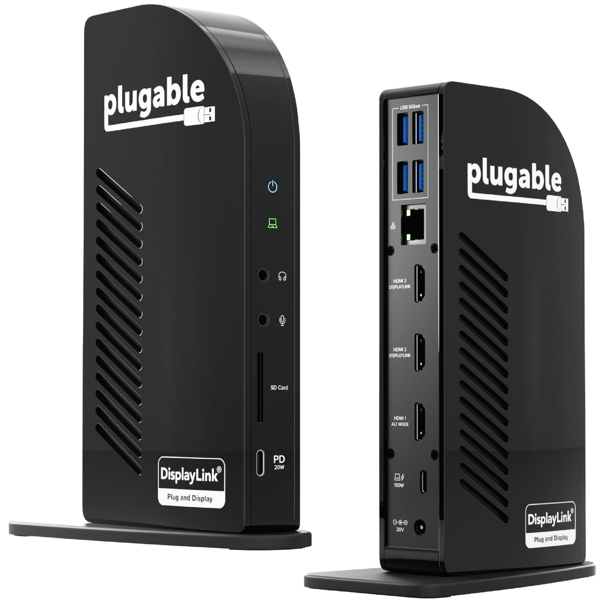 Plugable USB-C Triple Monitor Docking Station, 13-in-1, 100W Charging