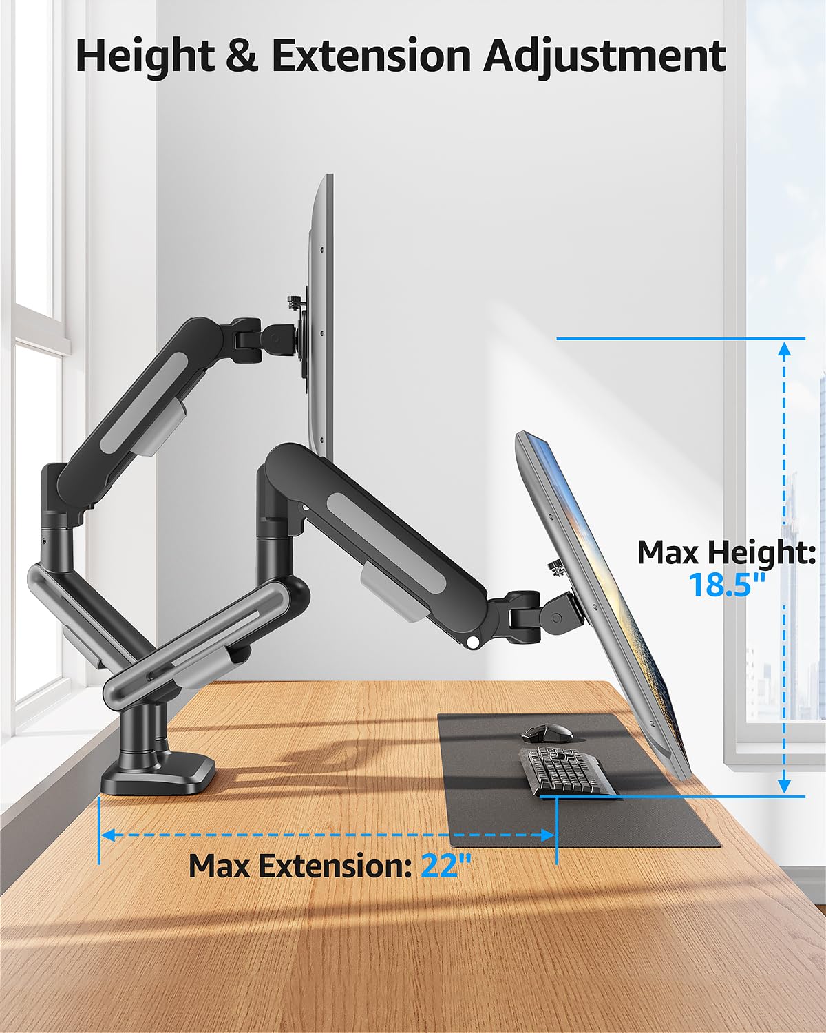 MOUNTUP Dual Monitor Mount, Heavy Duty Monitors Arm