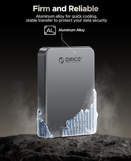 ORICO 2TB Magnetic Portable SSD, Metal Body, 4K 120 fps ProRes HDR Record and Store, Up to 460MB/s, USB C&A 2 in 1 Cable, External SSD Compatible with iPhone 16 Pro Max, Tablet, Computer - K5PLUS