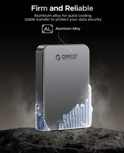ORICO 1TB Magnetic Portable SSD, Metal Body, 4K 120 fps ProRes HDR Record and Store, Up to 460MB/s, USB C&A 2 in 1 Cable, External SSD Compatible with iPhone 16 Pro Max, Tablet, Computer - K5PLUS