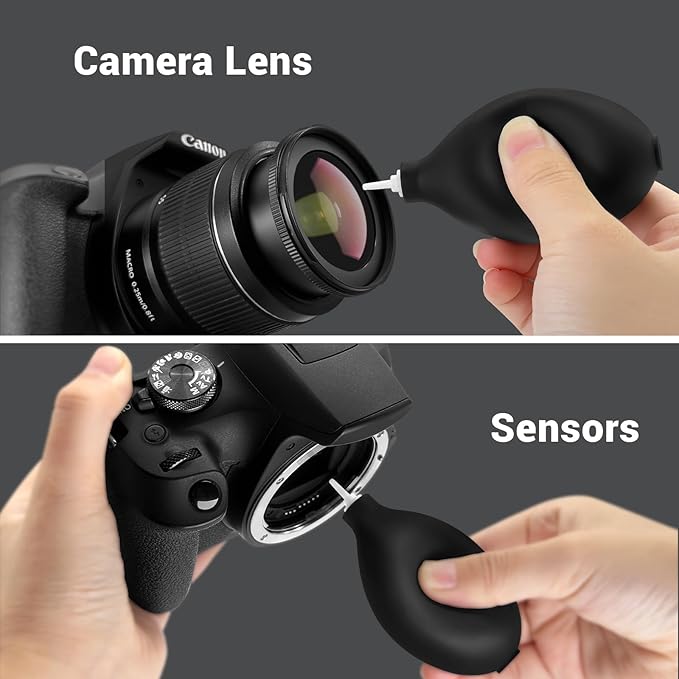 Updated Camera Lens and Sensor Cleaning Kit for Full Frame DSLR - 10x Swabs, Cleaner, and Essentials for Canon, Nikon, Sony