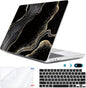 Compatible with MacBook Air 13 inch Case 2025 2024-2022 M4 A3240 M3 A3113 M2 A2681, Plastic Hard Shell&Keyboard Cover&Screen Film&Webcam Cover for MacBook Air 13.6 inch Case, Black Marble