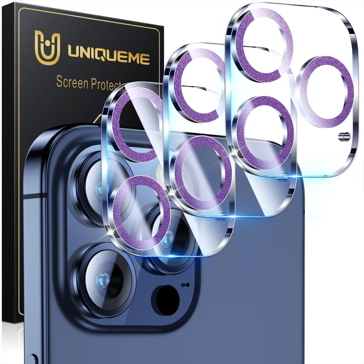 UniqueMe for iPhone 13 6.1"/13 Mini 5.4" Camera Lens Protector-Black Circle