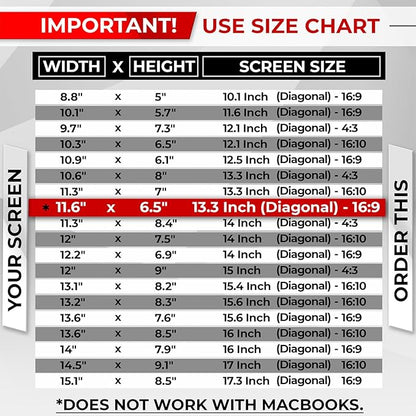 Magnetic Laptop Privacy Screen 13.3 Inch 16:9 - Removable Computer Privacy Filter Shield and Protector