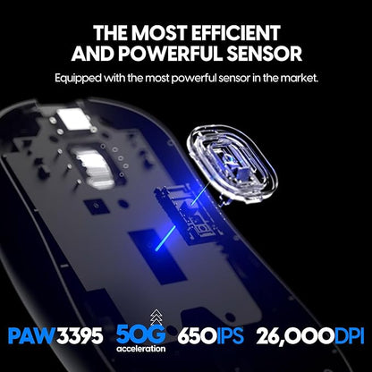 Pulsar Gaming Gears - X2H ES Wireless Gaming Mouse, Symmetrical, Optical Switch, OLED Display, Driverless, PAW3395 Sensor, 100H Battery, 4K dongle Included (Medium, Black)