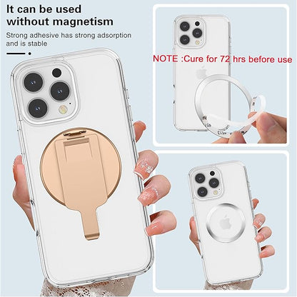 BAISRKE Magnetic Belt Clip Phone Holder, Strong Magnetic Waist Clip Compatible with Phone Cases, Portable & Versatile Accessory for Travel & Outdoor Use (Rose Gold)