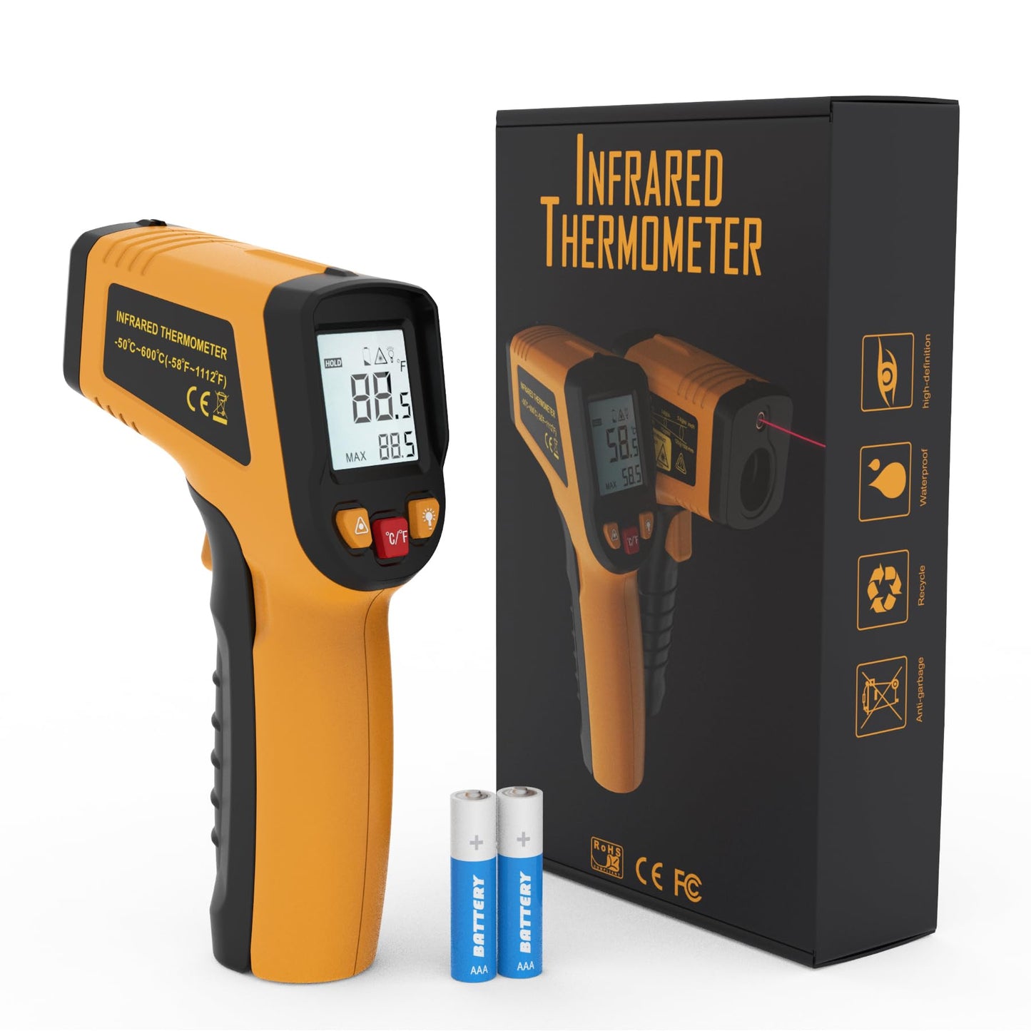 KNINE OUTDOORS Infrared Thermometer Gun, -58℉ to 1112℉