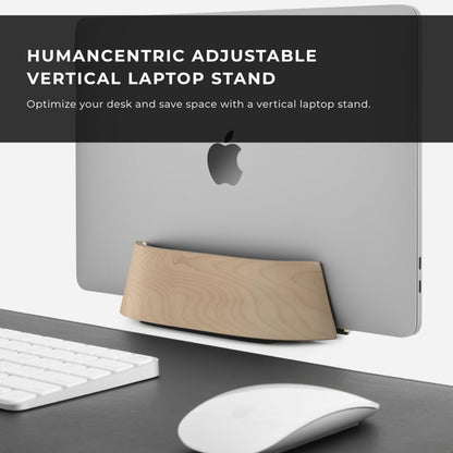 HumanCentric Vertical Laptop Stand in Maple Wood, Adjustable