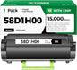 58D1H00 Black High Yield Toner Cartridge with Chip Replacement for Lexmark MS725 MS821 MS822 MS823 MS824 MS825 MS826 MX721 MX722 MX725 MX822 MX824 MX826 Ink Laser Printer dvn dn de ade adhe adxe n