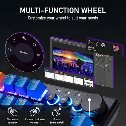 iRocks K74R Wireless RGB Illuminated Mechanical Gaming Keyboard, Hot-Swappable Switches, Floating Design, PBT 107 Keys NKRO, Detachable USB-C Cable - Midsummer Black (Brown Switches)