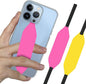 Phone Grip Strap - Reversible Finger Holder for Phone Back, Customizable Anti-Slip Design, Wireless Charging Compatible Detachable Holder for iPhone - Pink & Yellow