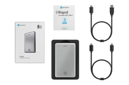 VectoTech 8TB External SSD USB-C Portable Solid State Drive (USB 3.1 Gen 2) | 3D NAND Flash | Rapid
