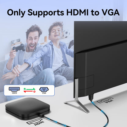 biaze 6ft HDMI to VGA Cable – 1080P HD Video Converter Cord for Laptop, TV Box, PS4, Monitor, Projector (Black, 1.8M)