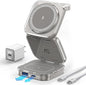 5-in-1 Wireless Charger for MagSafe, AC ISLAND Portable Travel Charging Station, 15W Max Fast Foldable Magnetic Stand, Evolved for iPhone 16/15/14/13 Series, Apple Watch, AirPods (with 35W Adapter)