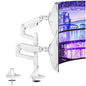 Dual Monitor Arm Desk Mount for 17-49 Inch Monitors Holds 44 lbs, White