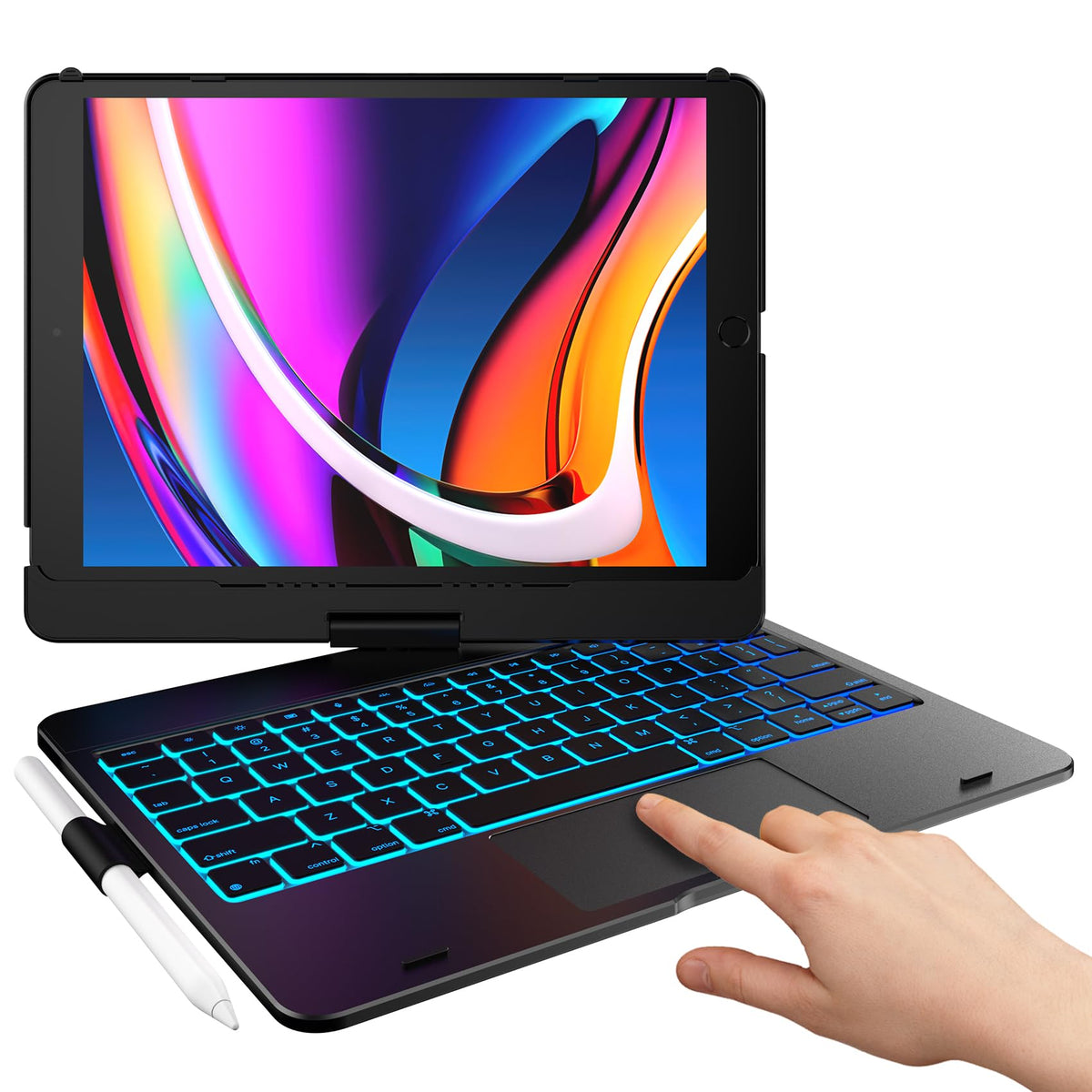 typecase Touch Keyboard Case for iPad 9th/8th/7th Gen, 360° Rotating