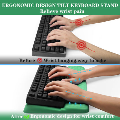 Computer Keyboard Stand with Wrist Rest Support Pad, Green