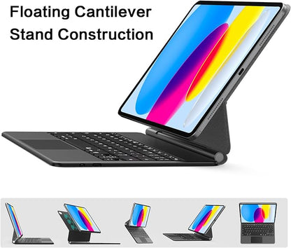 Magic Keyboard Case for iPad 11th (A16, 2025)/10th Generation 2022, Magnetic Stand with Multi-Touch Trackpad, iPad 10.9-inch 10th Gen /11th Gen Keyboard Case, Floating Cantilever Stand,Backlit,Black