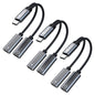 3PCS USB C Headphone Splitter,CCZ CA01 USB C to Type C Headphone Jack and Charger Adapter, 1 in 2 out Dongle Hi-Res DAC Audio Cable with PD 60W Fast Charging for Samsung Galaxy S25 S24 S23 (USBC-USBC)