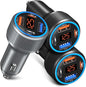 USB C Car Charger, 3 Pack 65W Dual 12V Car Power Adapter with Voltmeter QC+PD 3.0 Multi Port Fast Charging Cigarette Lighter USB Charger for iPhone 17 16 15 14 13 12 Pad Pro Max, Android(Black Gray)