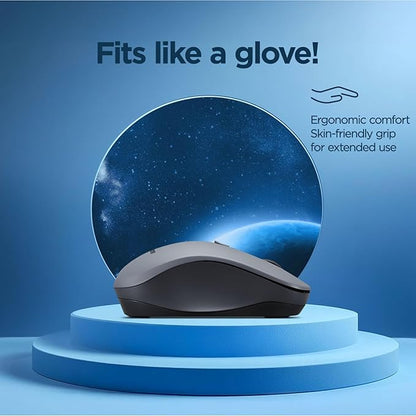 Lenovo WL310 Bluetooth Silent Mouse, Ergonomic, Adjustable DPI, Silent Clicks, Bluetooth 5.0, Portable for Windows, Mac, and Chromebook, Grey