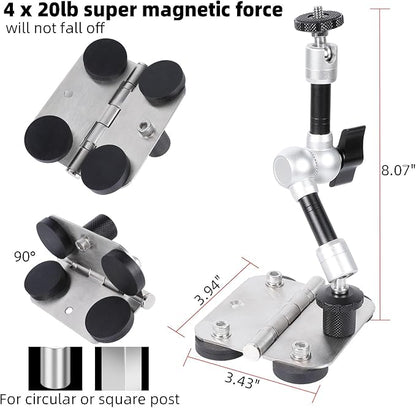 Magnetic Phone Fence Post Mount + Fence Clip Kit for Gamechanger for Mevo Start, GoPro, iPhone, DJI Osmo Pocket 3 and Action Cameras, for Recording Baseball,Softball and Tennis Games
