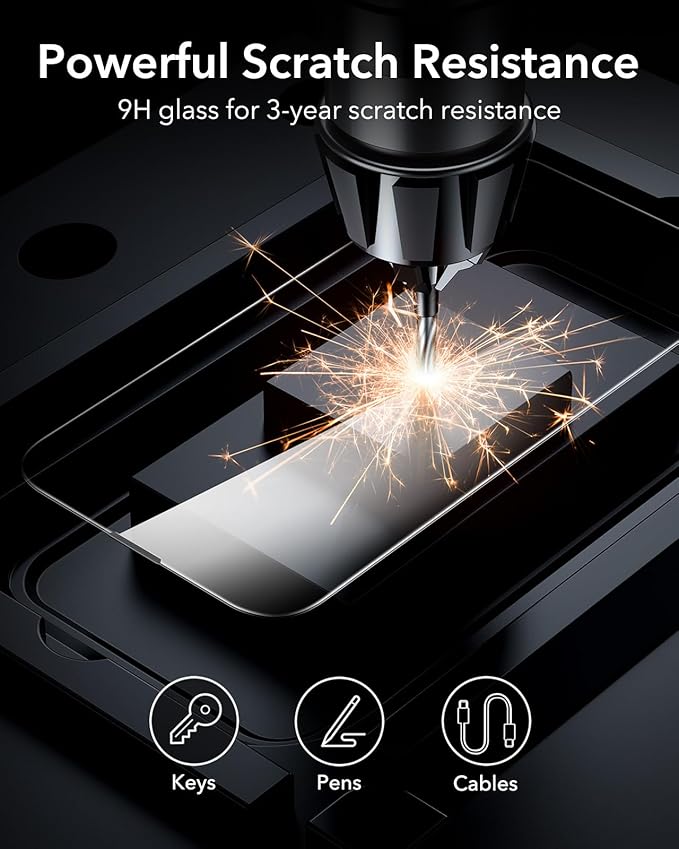 ESR 3 Pack for iPhone 16e/ iPhone 14/ iPhone 13/ iPhone 13 Pro Screen Protector, [9H Hardness] [Military Grade Shatterproof] Tempered Glass Film with Flawless Fit Tray