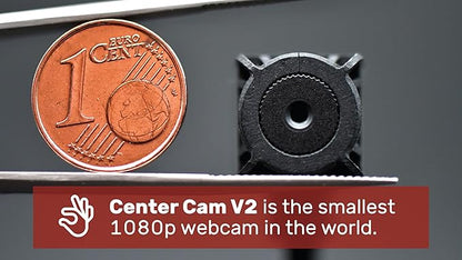 Center Cam V2 Middle-Screen Webcam - The Original Center Cam - 1080p Plug & Play USB, Adjustable Webcam for Laptop and Desktop for Home Video Conferences