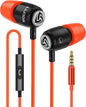LUDOS Clamor Wired Earbuds in-Ear Headphones, 5 Years Warranty, Earphones with Microphone, Noise Isolating Ear Buds, Memory Foam for iPhone, Samsung, School Students, Kids, Women, Small Ears - Coral