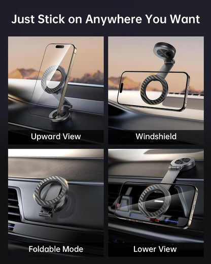 SYNCWIRE for MagSafe Car Mount 【360° Rotation】 Magnetic Phone Holder for Car, Adjustable Metal Arm, Car Magnet Phone Mount for Dashboard, Car Accessories Fit iPhone 17 16 15 14 13 Pro Max &All Phones