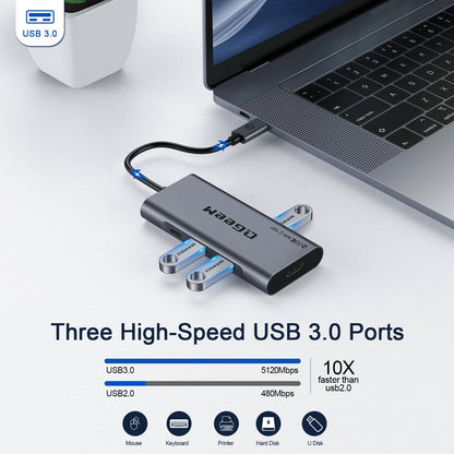 USB Docking Station,QGeeM Triple Monitor DisplayLink Docking Station for Laptop with HDMI,VGA,100W PD Charging,Gigabit Ethernet,SD/TF Reader,5 USB Ports,Compatible with MacBook,Dell,HP,Lenovo