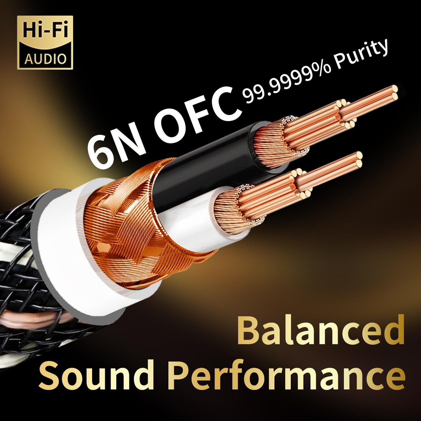 YYTCG Audiophile HiFi Audio Cable–3.5mm to 3.5mm,6N OFC Core,24K Gold-Plated Plugs,with Nylon Braid,AUX Cable,Compatible with Phone,MP4,Speakers,Amplifiers,TV(3.28ft/1m)