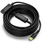USB 3.0 Active Extension Cable 40 Feet, Long USB Type-A Male to Female Extender Cord, Built-in 2 Signal Booster Smart Chips, 5Gbps Transfer, for Printer, Xbox, Webcam, VR, Hard Drive, USB Hub and More