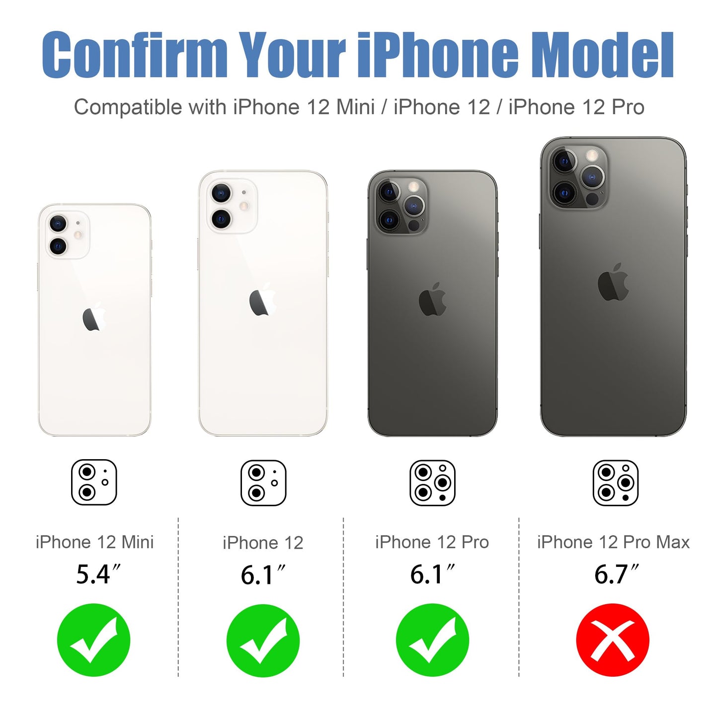 AGVEE 3+3 6 Pack for iPhone 12 & Mini & Pro Camera Lens Protector Cover