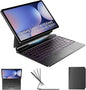 HOU Keyboard for Samsung Galaxy Tab S10+ Plus/S9+ Plus/S9 FE+ Plus/S8+ Plus/S7+ Plus/S7 FE 12.4" with Magnetic Case,Floating Cantilever,Multi-Function Trackpad,7 Colors Backlit,S Pen Holder,Black