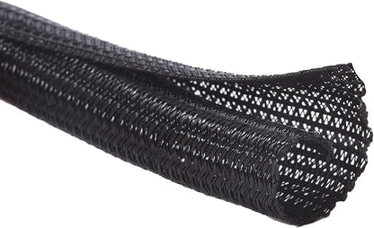 Alex Tech 20ft - 1.5 inch Cord Protector Wire Loom Tubing Cable Sleeve Split Sleeving for USB Cable Power Cord Audio Video Cable - Protect Cat from Chewing Cords - Black