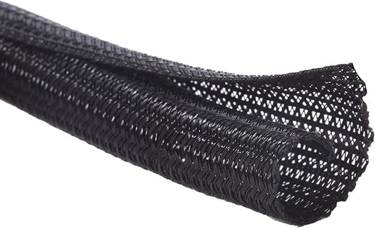 Alex Tech 10ft - 3/8 inch Cord Protector Wire Loom Tubing Cable Sleeve Split Sleeving For USB Cable Power Cord Audio Video Cable – Protect Cat From Chewing Cords - Black