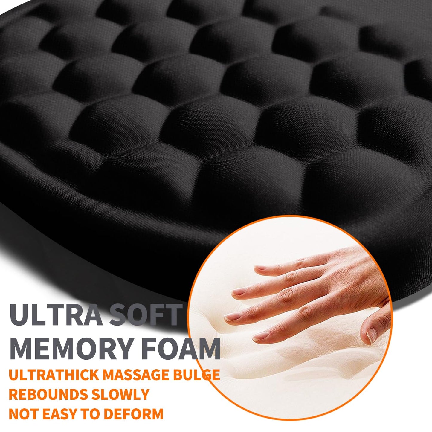 Armanza Ergonomic Joint Wrist Support Mouse Pad with Memory Foam Cushion Massage Bump, Carpal Tunnel Pain Relief Mousepad Slope Design for Wrist Rest, 11.8x7.9 in, Black