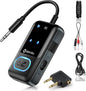 SONRU Bluetooth 5.3 Transmitter Adapter for Airplane 2-in-1 Wireless Bluetooth Audio Transmitter Receiver for 3.5mm Aux Jacks on Flight/TV/Gym Equipment, for up to 2 Wireless Headphones, Cell Phones