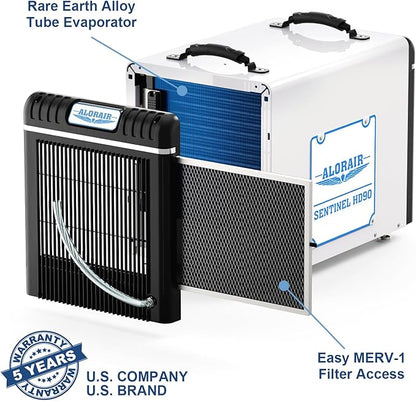 ALORAIR Basement/Crawl Space Dehumidifiers 198 Pint (Saturation), 90 PPD (AHAM), Auto Defrosting System, Commercial Dehumidifier